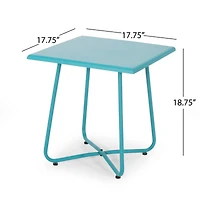 Simplie Fun Modern Steel End Table with X-Shaped Base and Comple