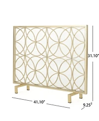 Streamdale Elegant Iron Fireplace Screen with Overlapping Circle Pattern