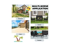 Slickblue 4 Pieces Patio Rattan Furniture Set with Cushion