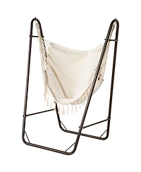 Outsunny Hammock Chair w/ Metal Stand, Swing Side Pocket