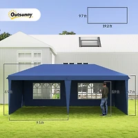 Outsunny 9.7' x 19.2' Pop Up Canopy with 4 Removable Sidewalls,