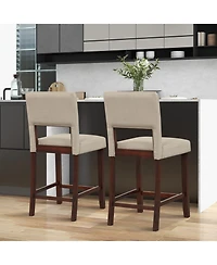Slickblue 2 Piece Bar Chair Set with Hollowed Back and Rubber Wood Legs