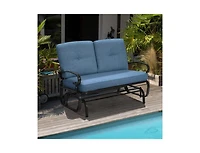 Slickblue 2 Seats Outdoor Swing Glider Chair with Comfortable Cushions