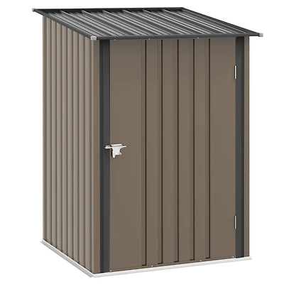 Outsunny 3.3' x 3.4' Metal Outdoor Storage Shed with Lockable Doors