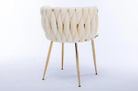 Streamdale Velvet Dining Chair (Set of 2), Modern Ivory