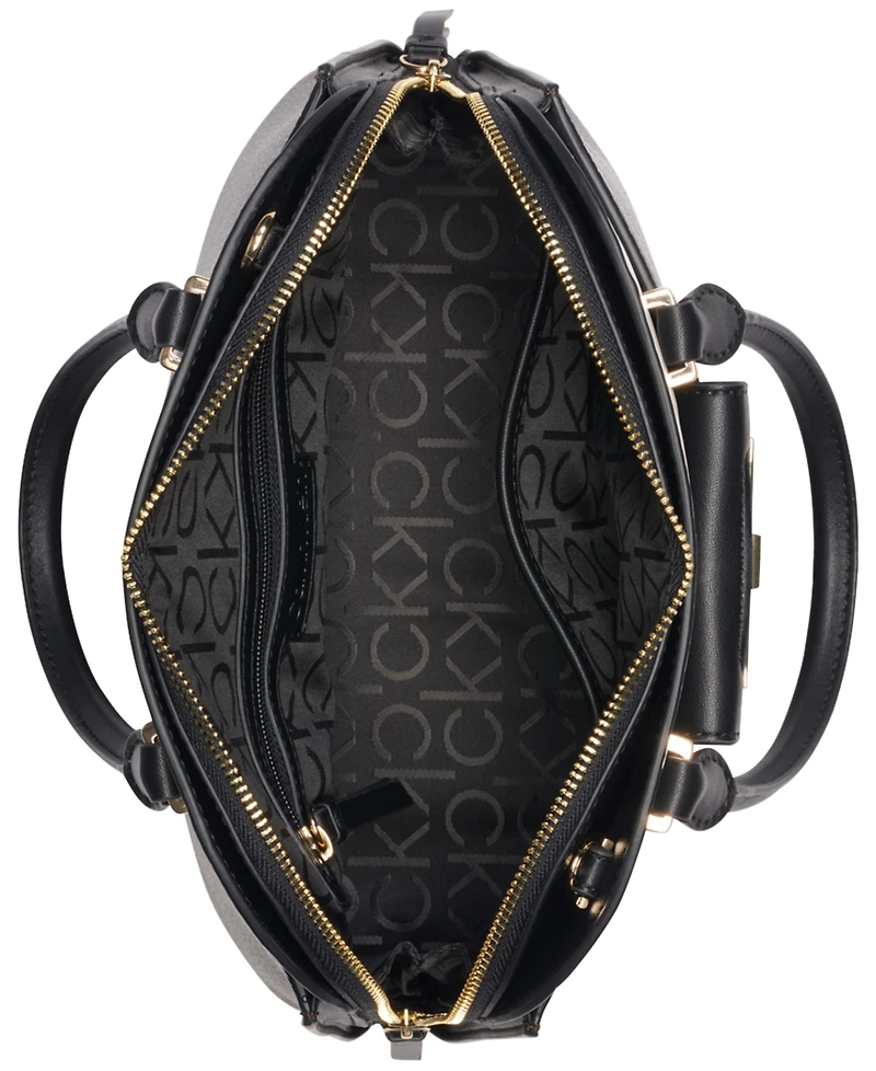 Calvin Klein Becky Signature Convertible Turnlock Dome Satchel