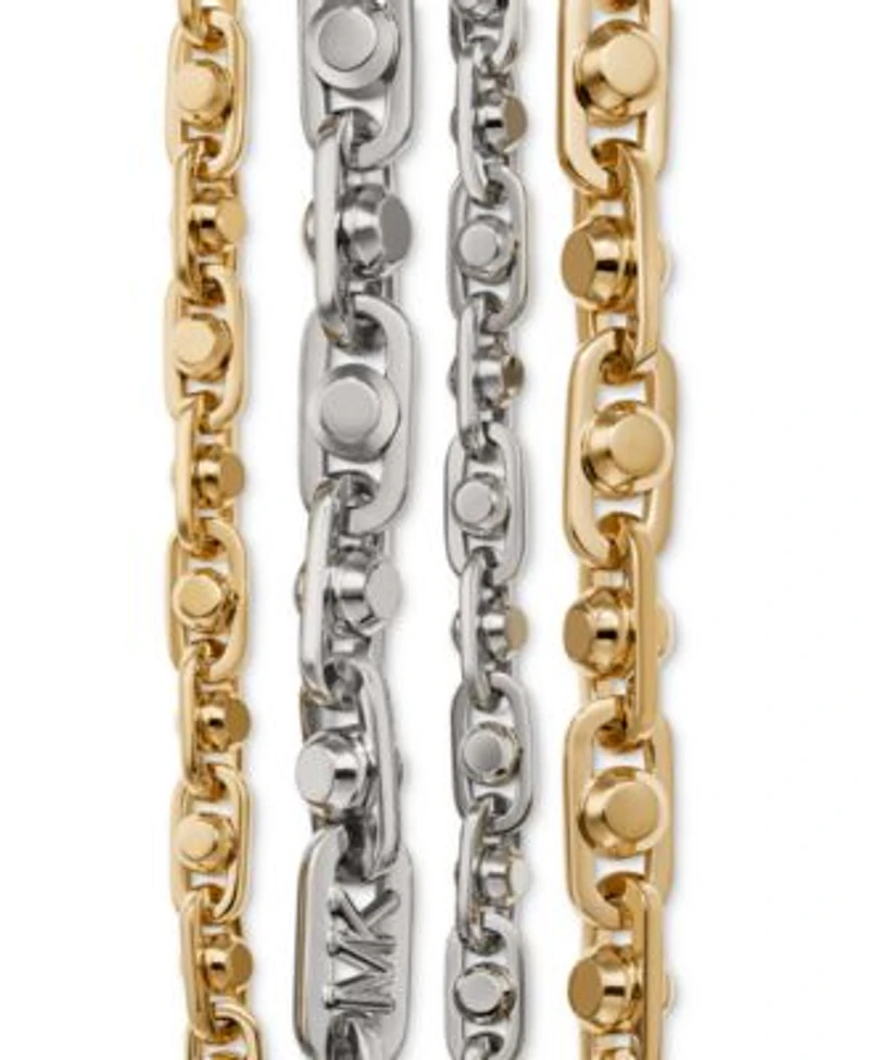 Michael Kors Gold Tone Or Silver Tone Astor Link Chain Necklace Collection