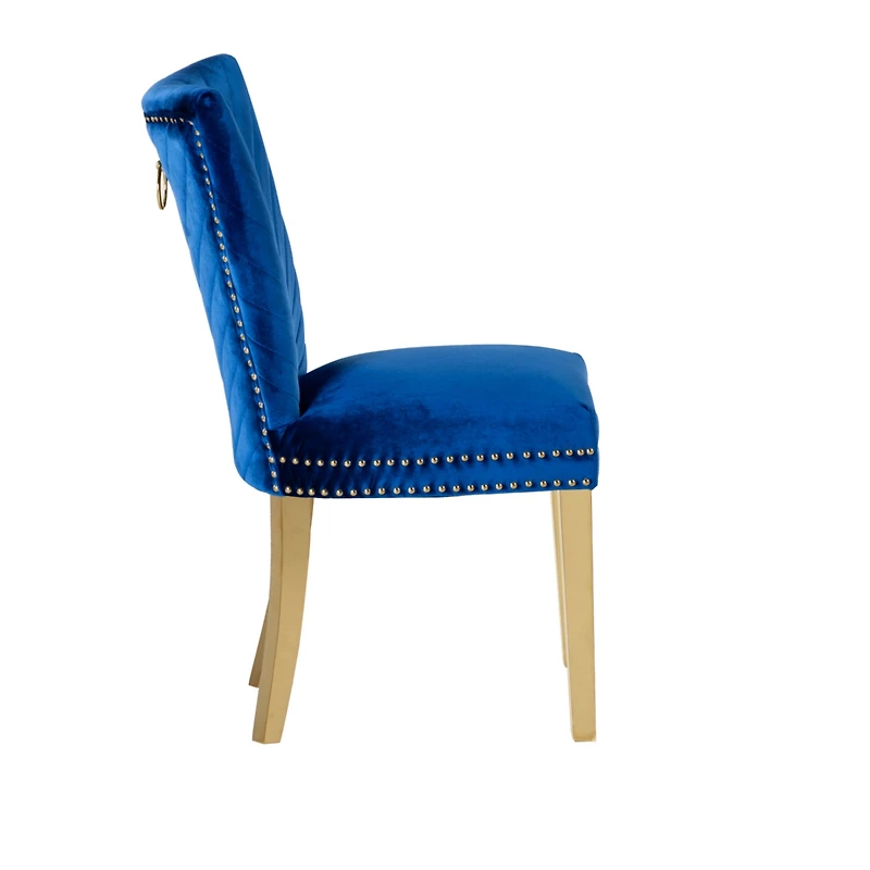 Streamdale Eva 2 Piece Legs Dining Chairs Finished With Velvet Fabric