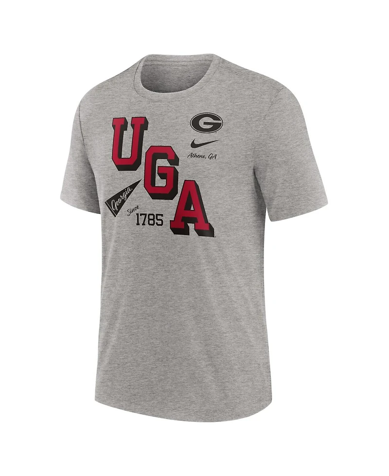 Nike Men's Heather Gray Georgia Bulldogs Blitz Roll Call Tri-Blend T-Shirt