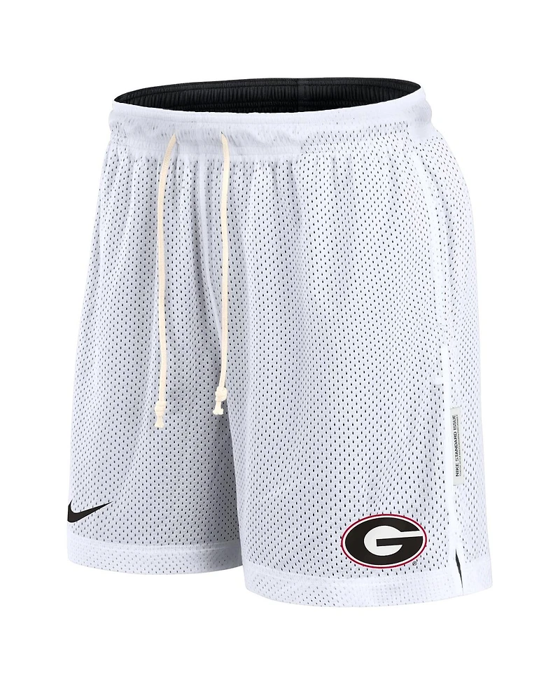 Nike Men's White/Black Georgia Bulldogs Primetime Reversible Performance Shorts