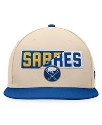 Fanatics Men's Cream/Royal Buffalo Sabres Goalaso Snapback Hat