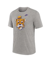 Nike Men's Heather Gray Lsu Tigers Blitz Evergreen Legacy Primary Tri-Blend T-Shirt