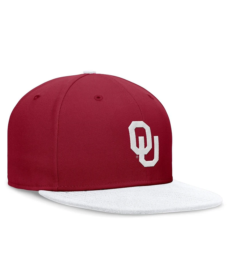 Jordan Men's Crimson/White Oklahoma Sooners Team Logo Performance Fitted Hat
