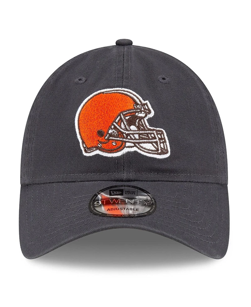 New Era Men's Graphite Cleveland Browns Core Classic Graph 9TWENTY Adjustable Hat