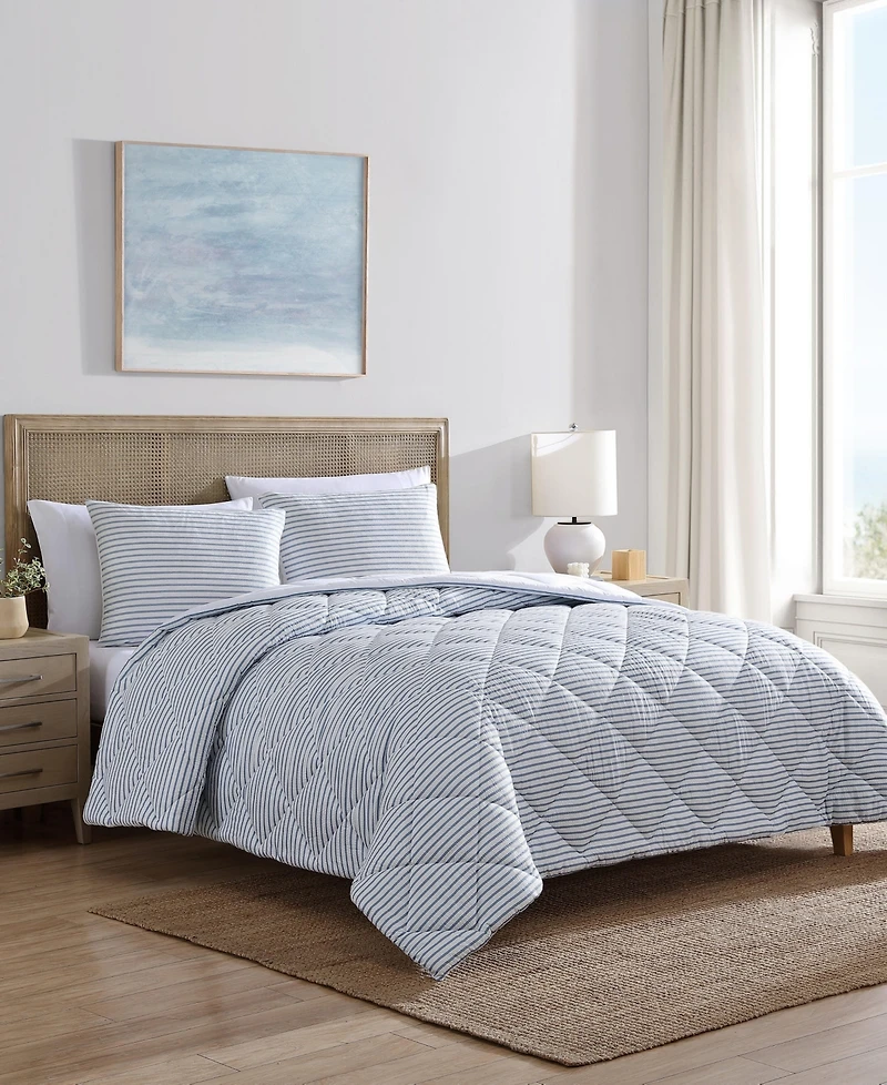 Closeout! Nautica Windsor Seersucker 3 Piece Comforter Set, King