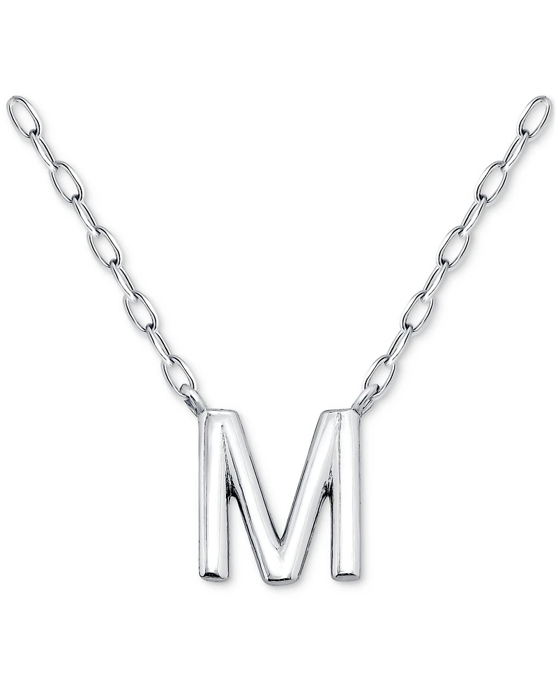 Giani Bernini Initial M Pendant Necklace in Sterling Silver, 16" + 2" extender, Created for Macy's