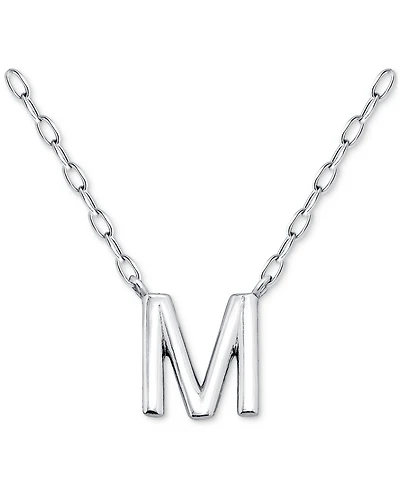 Giani Bernini Initial M Pendant Necklace in Sterling Silver, 16" + 2" extender, Created for Macy's
