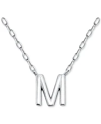 Giani Bernini Initial M Pendant Necklace in Sterling Silver, 16" + 2" extender, Created for Macy's