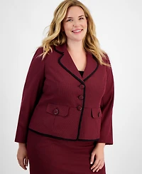 Le Suit Plus Printed Three-Button Skirt