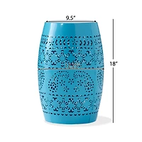 Simplie Fun Durable End Table with Lace Cut Design, Indoor/Outdoor Use