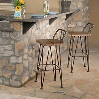 Simplie Fun Denali Outdoor Acacia Wood Patio Bar Stool Set of 1