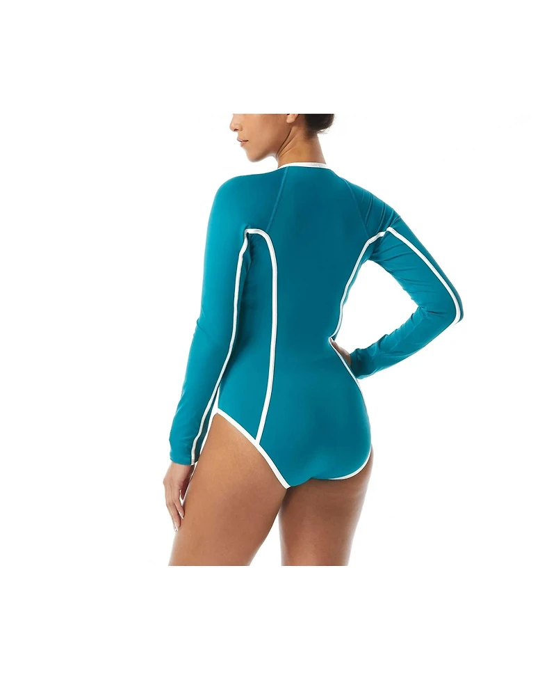 Beach House Sport Sculpt Long Sleeve Zip Front One Piece Swimsuit