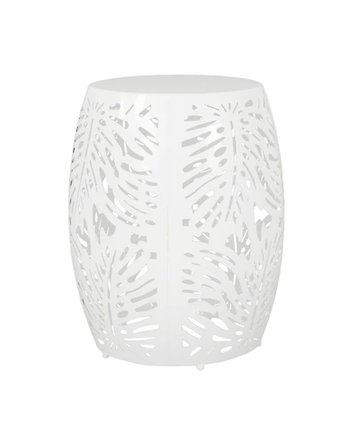 Modern Palm Leaf Side Table with Durable Iron Frame