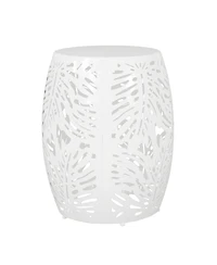 Modern Palm Leaf Side Table with Durable Iron Frame