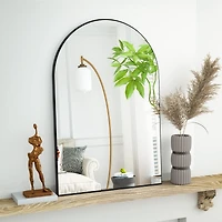 Homlux Arched Wall Mounted Mirror 20"x30" in Black