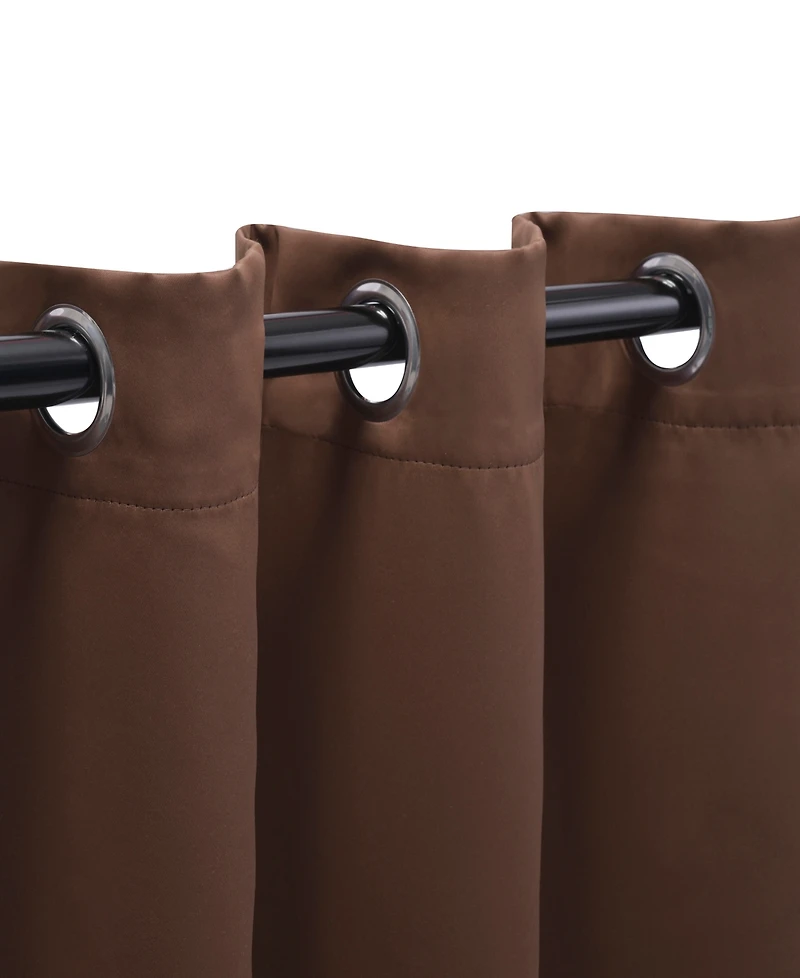 Superior Solid Classic Modern Wrinkle Resistant Room Darkening 2-Piece Curtain Set with Grommet Header Top, 52"X72"