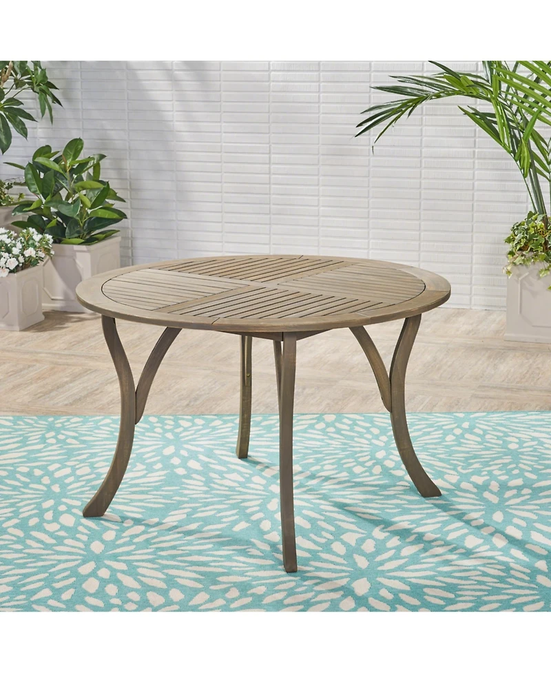 Streamdale Stylish Circular Outdoor Acacia Wood Patio Table - Teak Grey