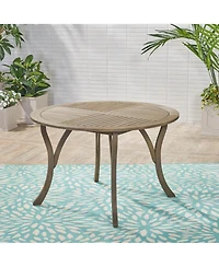 Streamdale Stylish Circular Outdoor Acacia Wood Patio Table - Teak Grey