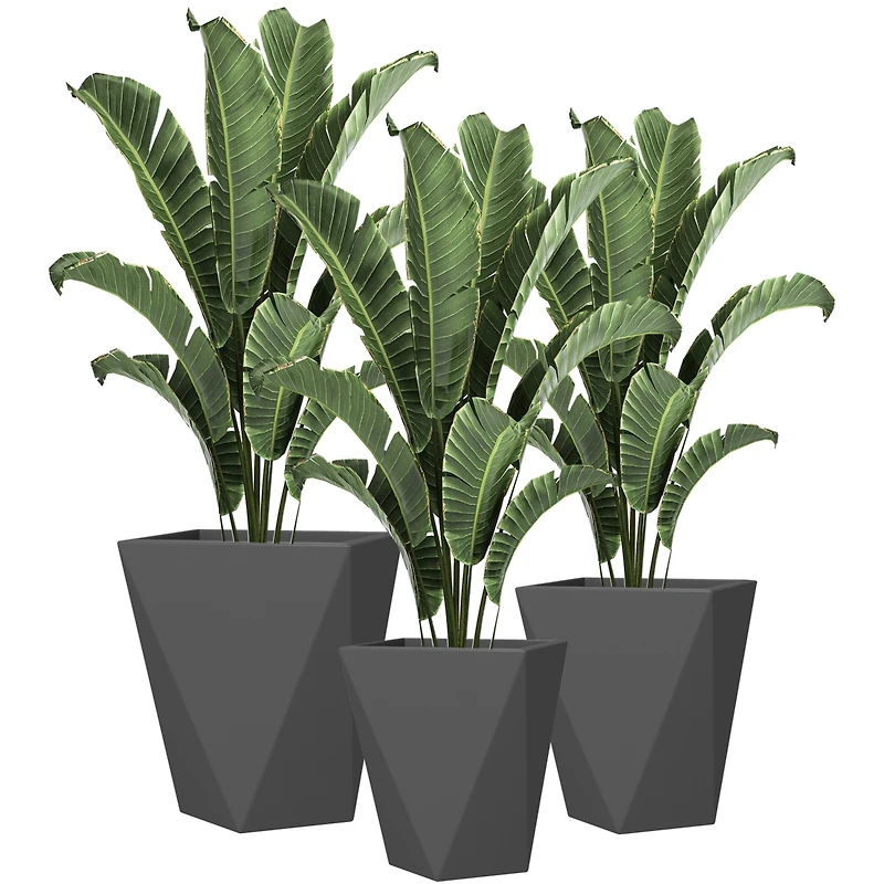 Geometric Outdoor Planters Stackable, Self-Draining, and Durable