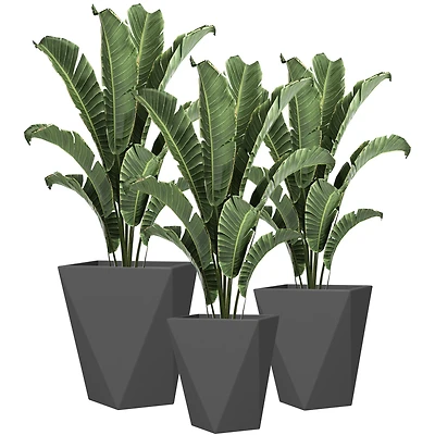 Geometric Outdoor Planters Stackable, Self-Draining, and Durable
