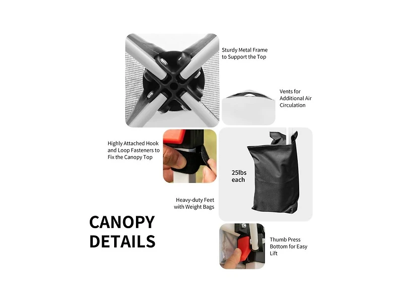 Slickblue 6.6 x 6.6 Feet Outdoor Pop Up Camping Canopy Tent with Roller Bag