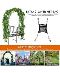 Slickblue Steel Garden Arch with 2-Seat Bench
