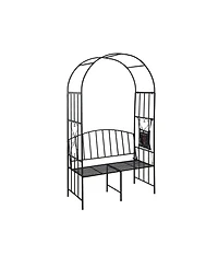 Slickblue Steel Garden Arch with 2-Seat Bench