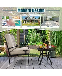 Slickblue 2 Pieces Patio Loveseat Bench Table Furniture Set with Cushioned Chair