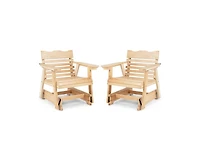Slickblue Outdoor Wood Rocking Chair with High Back and Widened Armrests