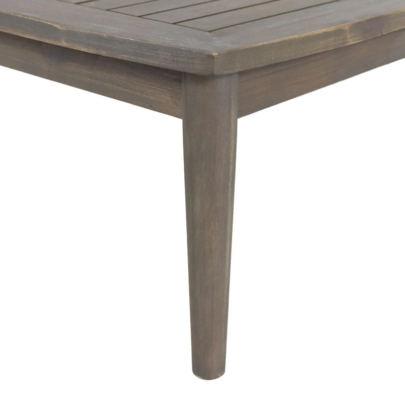 Simplie Fun Durable Acacia Wood Loveseat and Coffee Table with Water-Resistant Cushions