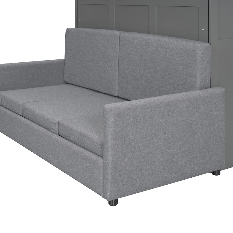 Streamdale Queen Murphy Bed Wall with Cushion, White