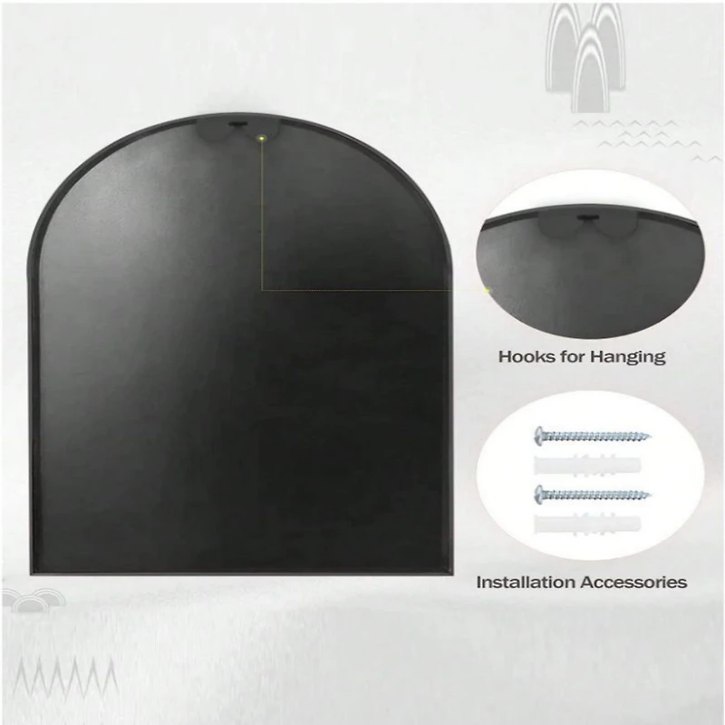 Homlux Arched Wall Mounted Mirror 26"x38" in Black