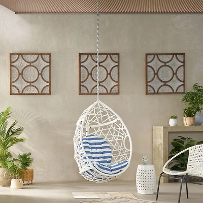 Streamdale Cozy Hanging Chair Wicker and Metal Embrace for Comfort and Style