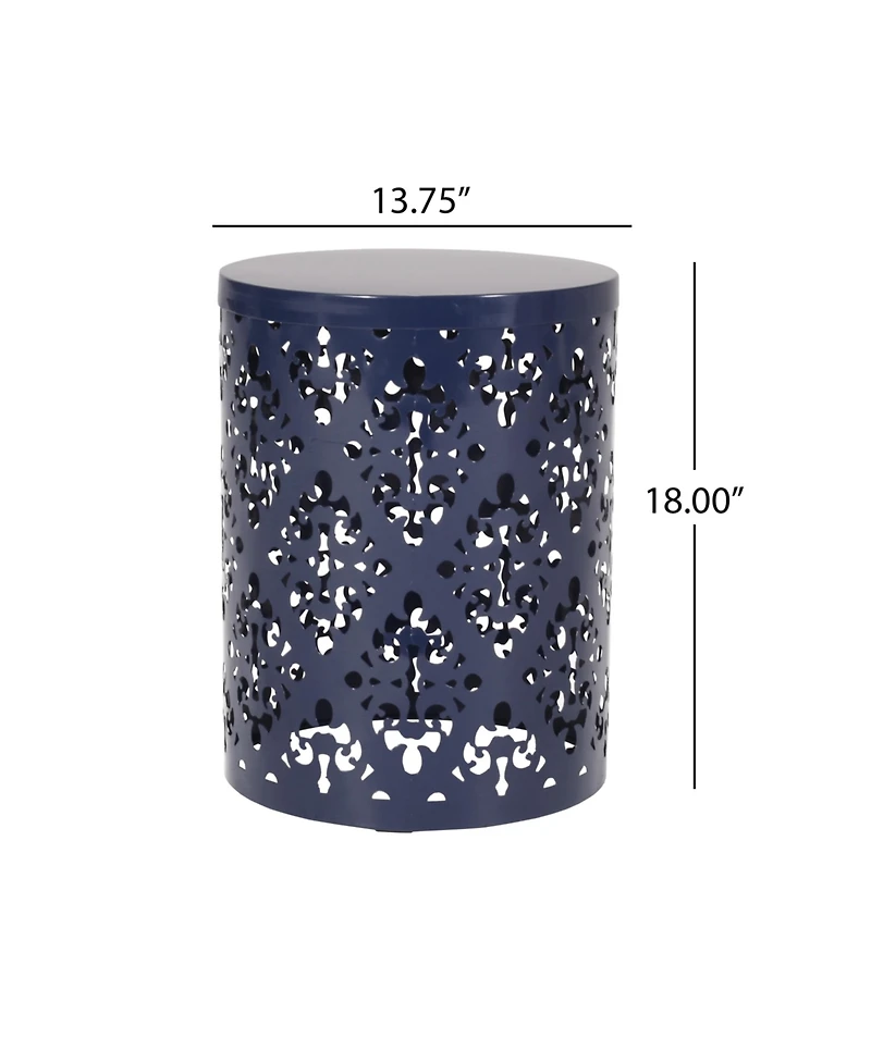 Streamdale Modern Iron Cut Side Table with Cylindrical Design