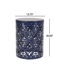 Streamdale Modern Iron Cut Side Table with Cylindrical Design