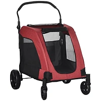 Spacious Pet Stroller for Dogs up to 77 lbs, with Foldable Design for Convenient Storage