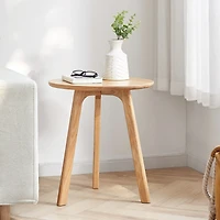 Streamdale Furniture Small Oak Wood Round End Table for Living Room & Bedroom