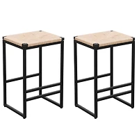 Streamdale Furniture 2 Backless Bar Stools in Paper Rope Woven Chairs