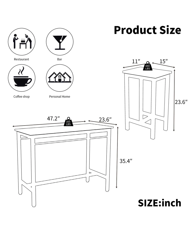 Streamdale 5-Piece Kitchen Table & Stools White Oak