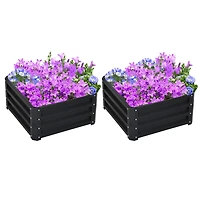 Stylish & Durable 2-Pack Elevated Garden Planters with Open Bottoms